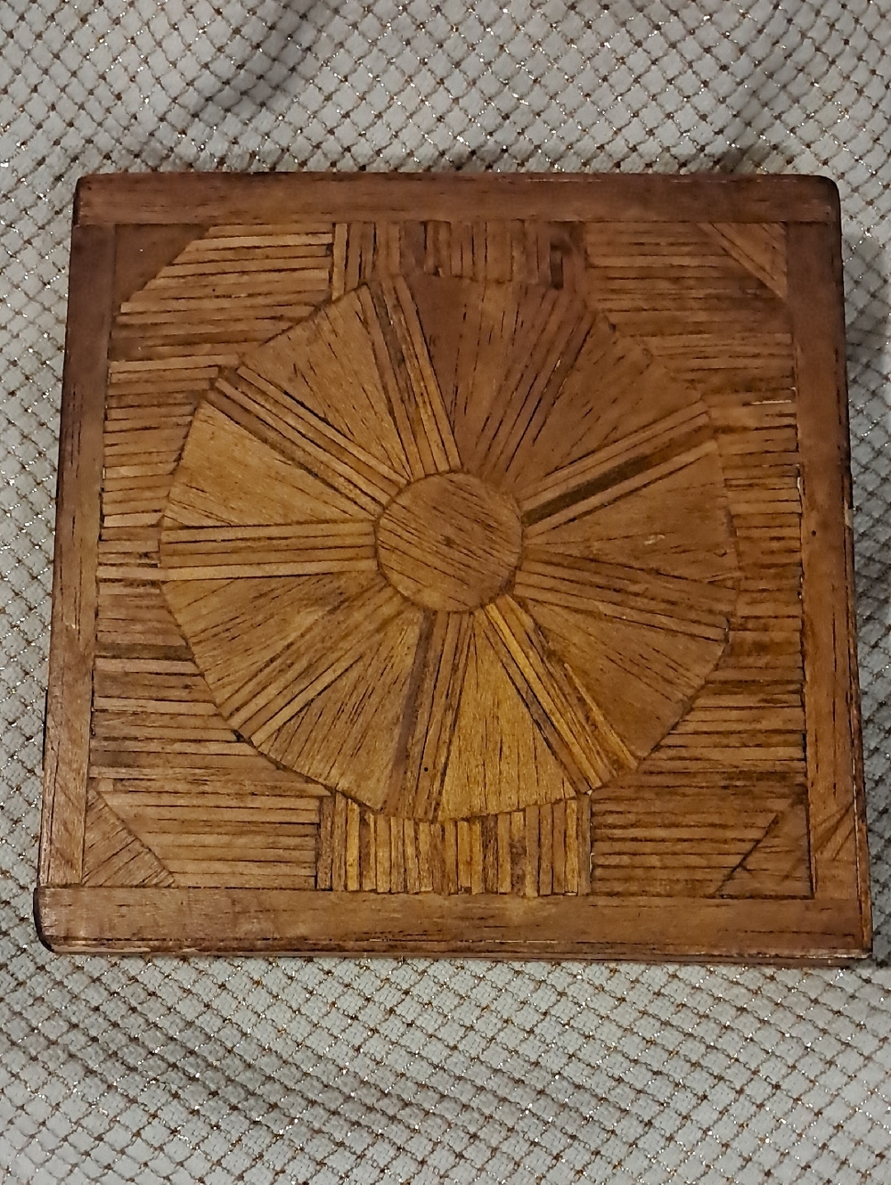 Handcrafted Wooden Key Tag Decorative Box – Sunburst Inlay
